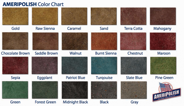ameripolish-color-chart | Hard Rock Concrete Coatings