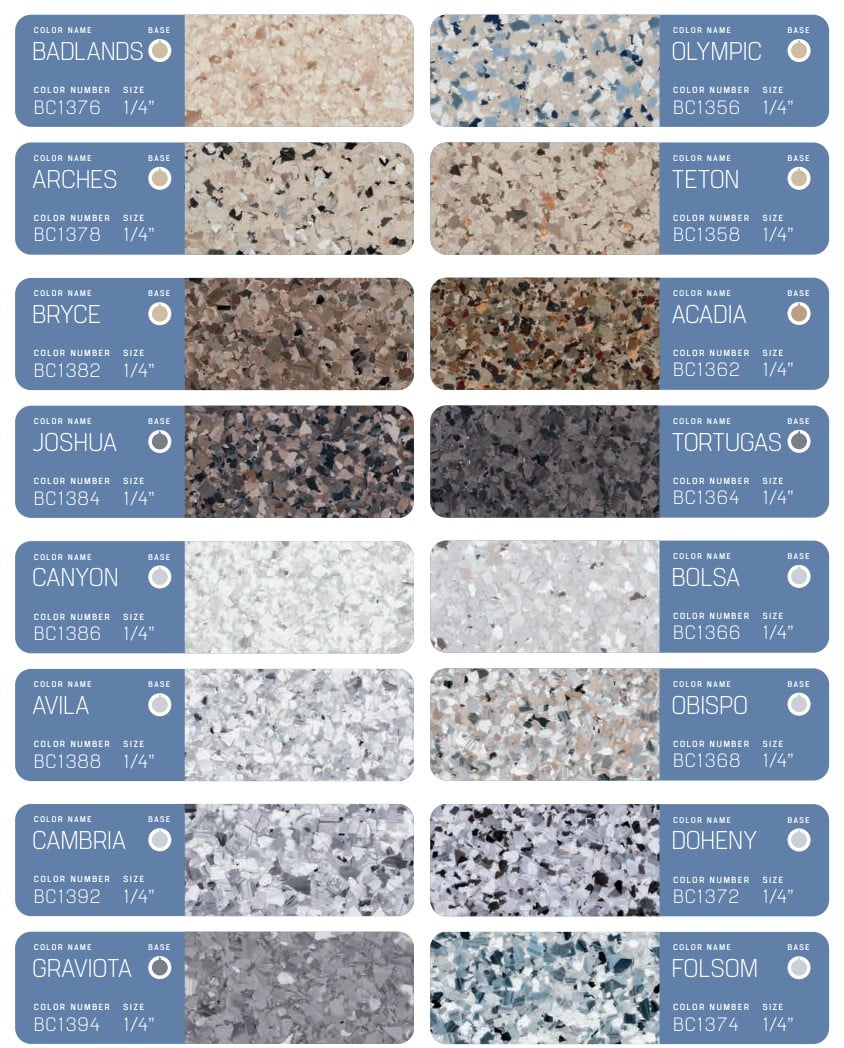 Epoxy Flake Flooring Colors
